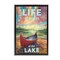 Stupell Industries Life At Lake with Canoe Framed Floater Canvas Wall Art Design by Geoff Allen